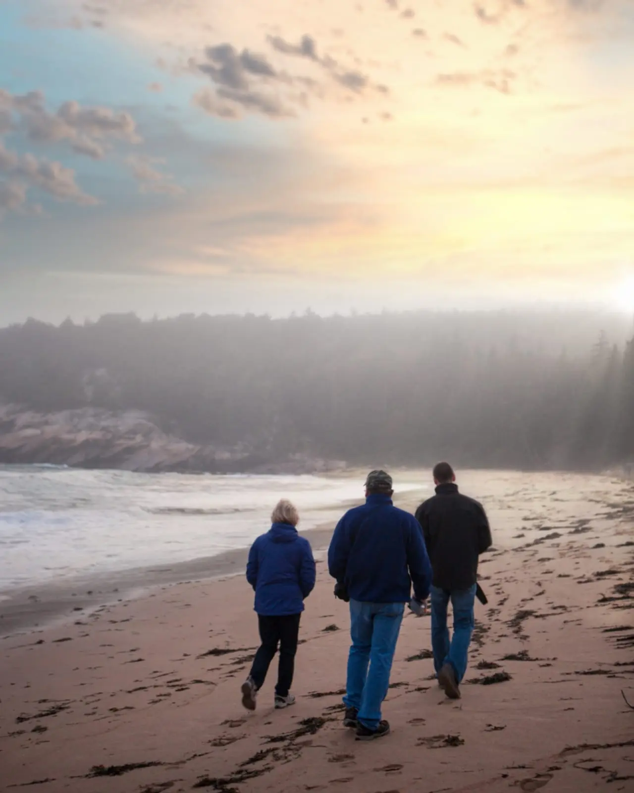 Traveler at a dawn lookout, an example of a strong opening image