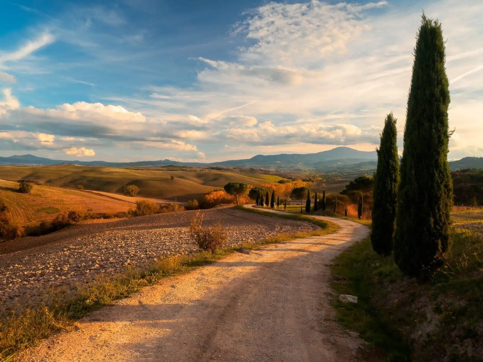 Tuscany landscape photograph arranged for a vacation photo book